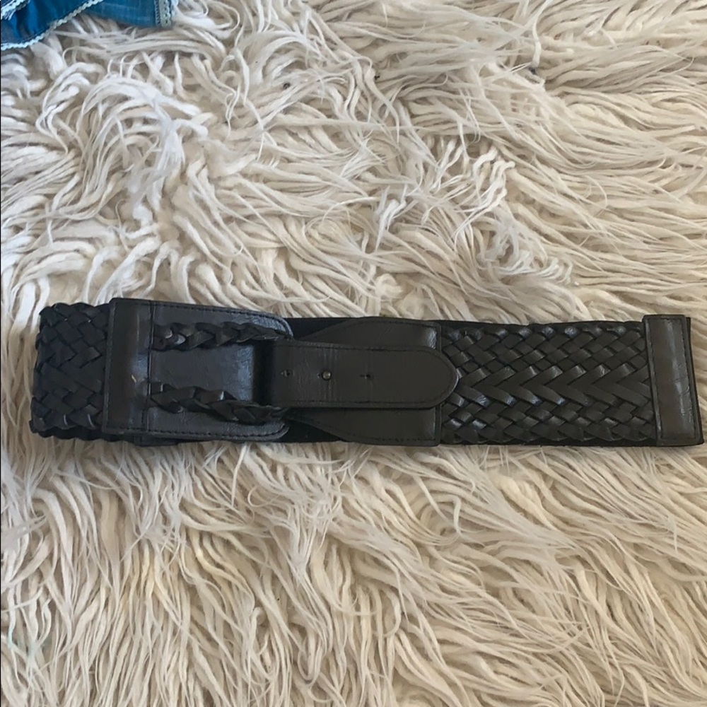 Leather Black Braided Belt